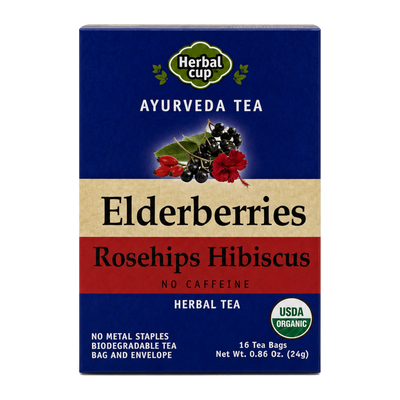 Elderberries Tea Organic Rosehips Hibiscus — single box