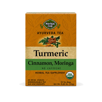 Turmeric Cinnamon Moringa Tea – Organic Ayurvedic Blend — single box
