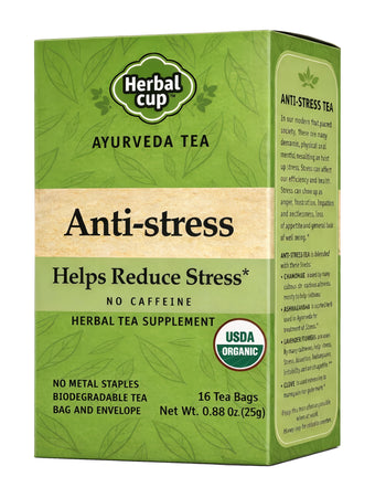 Herbal Cup organic Stress & Calm Ayurveda tea — chamomile ashwagandha