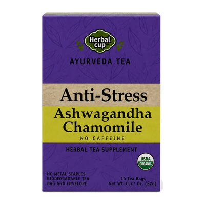 Organic Anti-Stress Ashwagandha Tea – Ayurvedic Blend with Chamomile & Tulsi — single box