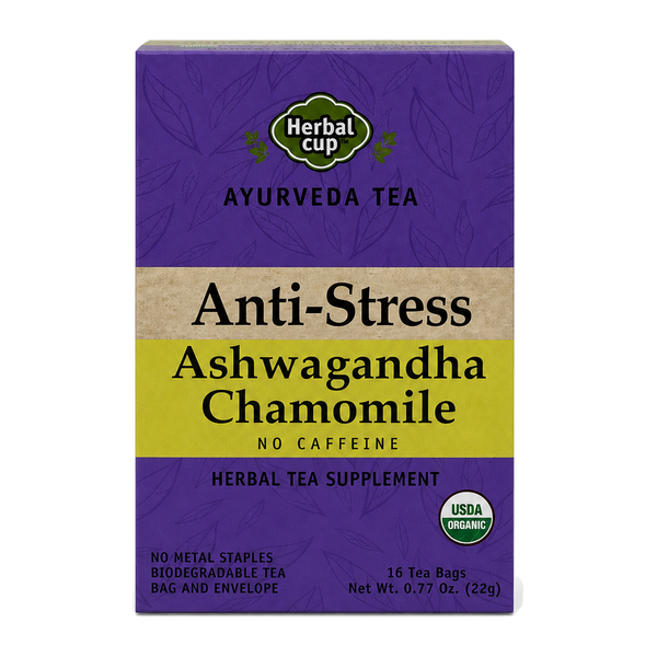 Organic Anti-Stress Ashwagandha Tea – Ayurvedic Blend with Chamomile & Tulsi — single box