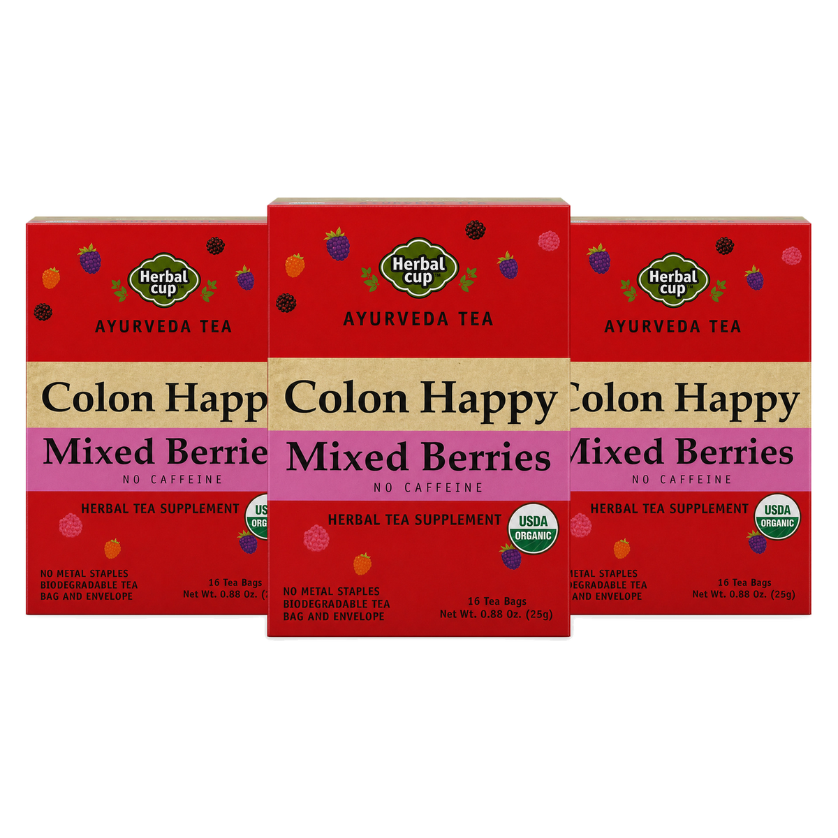 Colon Happy Mixed Berries Ayurveda Tea — Herbal Cup