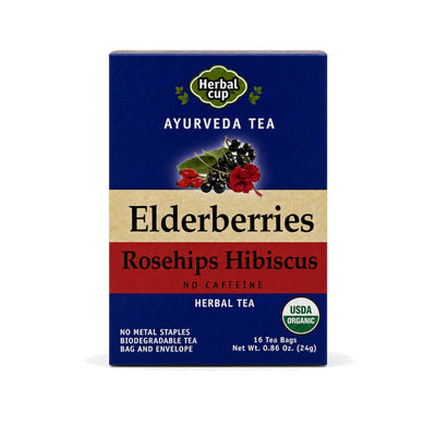 Elderberries Tea Organic Rosehips Hibiscus — single box