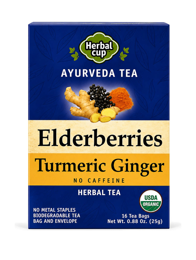 Elderberry Turmeric Ginger Tea — Ayurveda — product photo