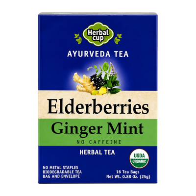 Elderberry Ginger Mint Tea — Ayurveda — single box