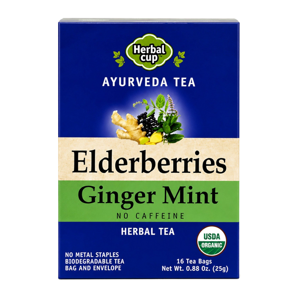 Elderberry Ginger Mint Tea — Ayurveda — single box