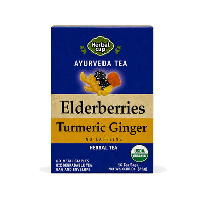 Elderberry Turmeric Ginger Tea — Ayurveda — single box
