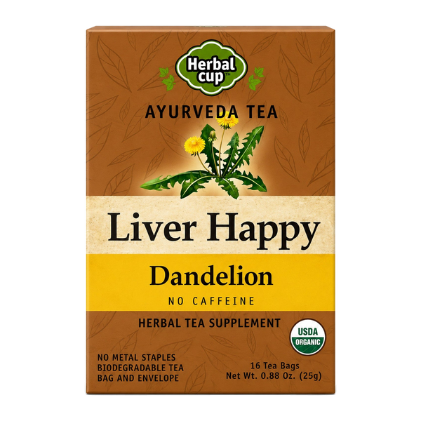 Organic Liver Happy Dandelion Tea — Ayurvedic Blend — single box