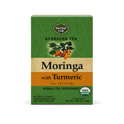 Organic Moringa Turmeric Tea – Ayurvedic Blend with Hibiscus & Licorice — single box