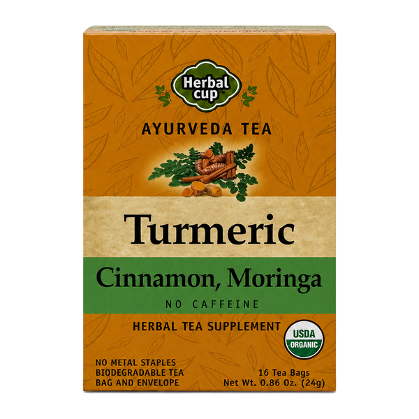 Turmeric Cinnamon Moringa Tea – Organic Ayurvedic Blend — single box