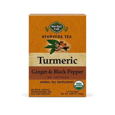 Turmeric Ginger & Black Pepper Tea – Organic Ayurvedic Blend — single box